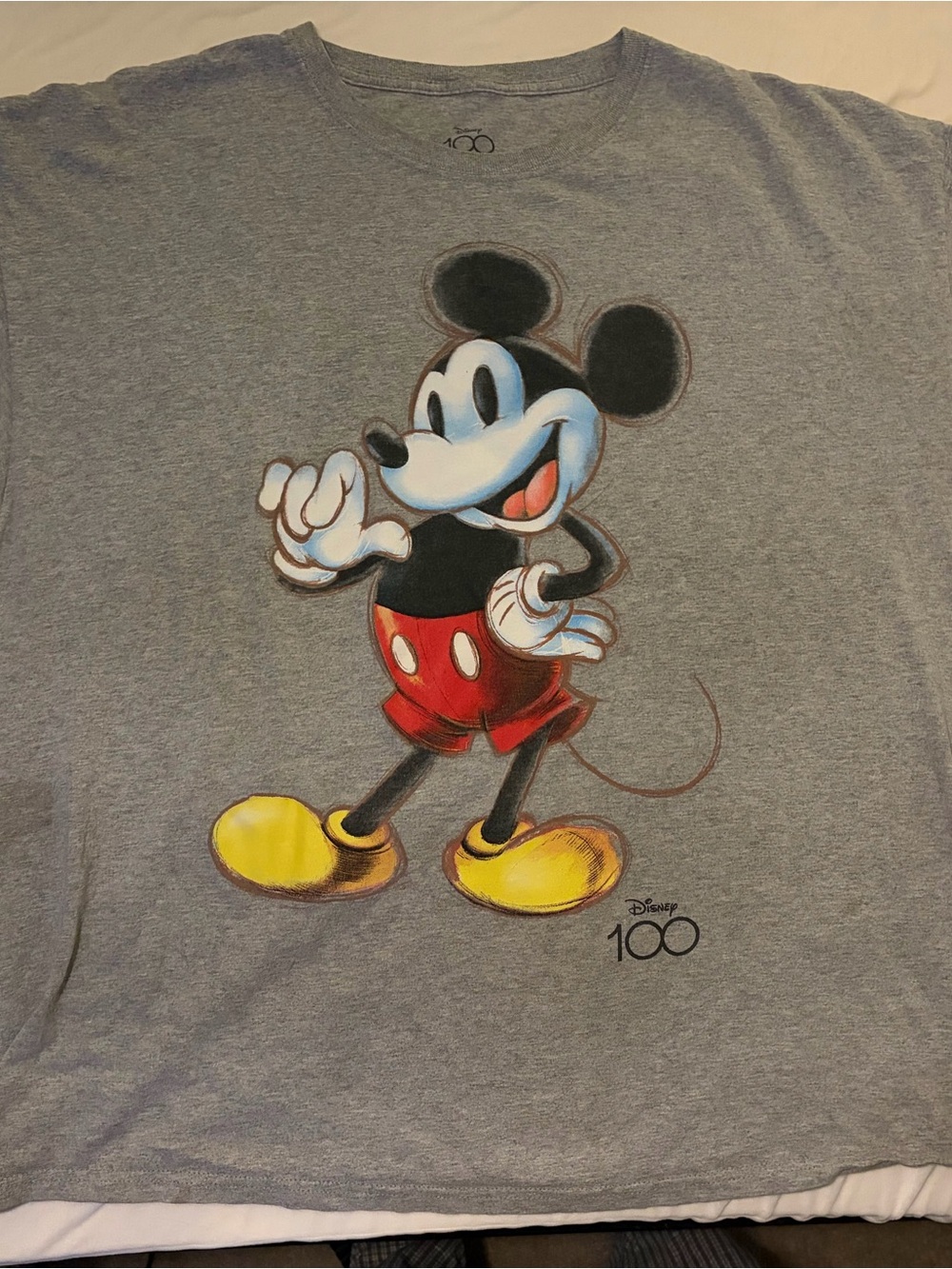 Disney 100th Anniversary Gray Tee with Classic Mickey Graphic